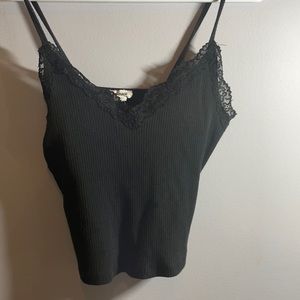 Black lace trim tank top